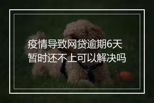 疫情导致网贷逾期6天暂时还不上可以解决吗