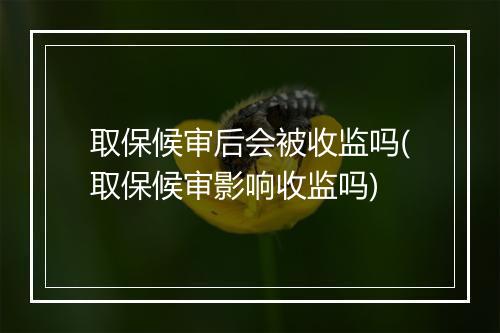 取保候审后会被收监吗(取保候审影响收监吗)