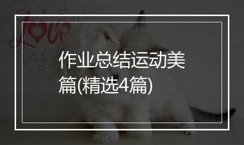 作业总结运动美篇(精选4篇)