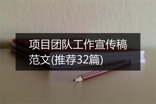 项目团队工作宣传稿范文(推荐32篇)