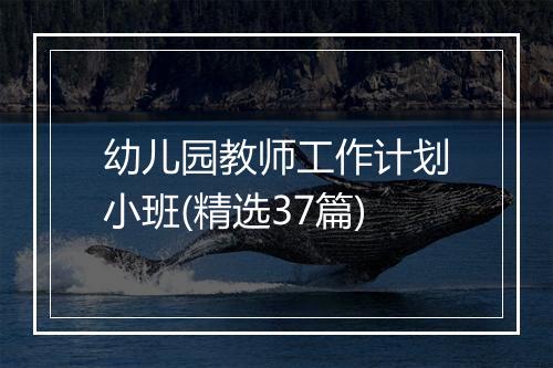 幼儿园教师工作计划小班(精选37篇)