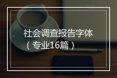 社会调查报告字体（专业16篇）