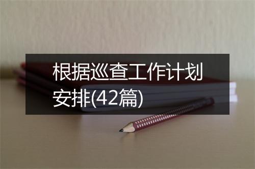 根据巡查工作计划安排(42篇)