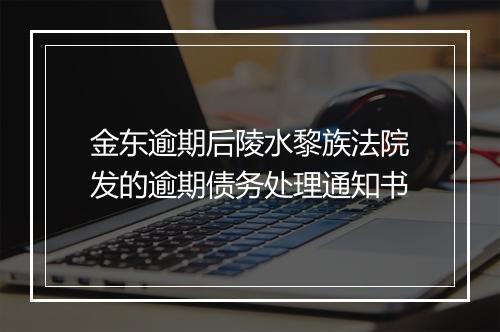 金东逾期后陵水黎族法院发的逾期债务处理通知书