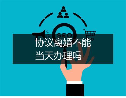 协议离婚不能当天办理吗