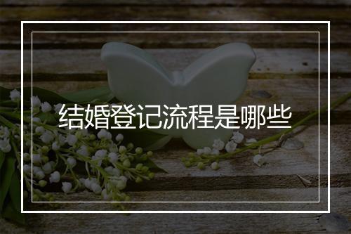 结婚登记流程是哪些
