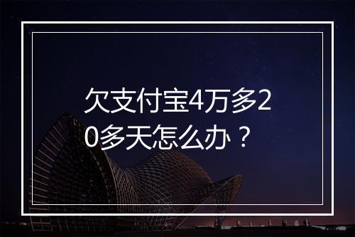 欠支付宝4万多20多天怎么办？