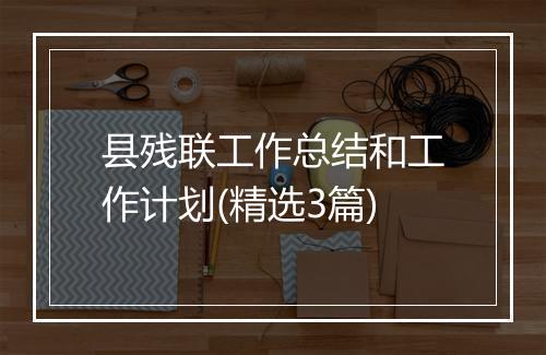 县残联工作总结和工作计划(精选3篇)