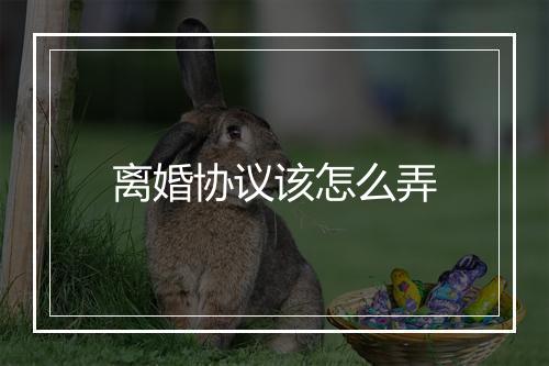 离婚协议该怎么弄