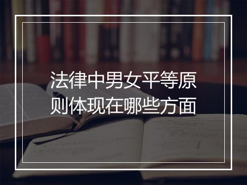 法律中男女平等原则体现在哪些方面