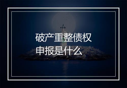破产重整债权申报是什么