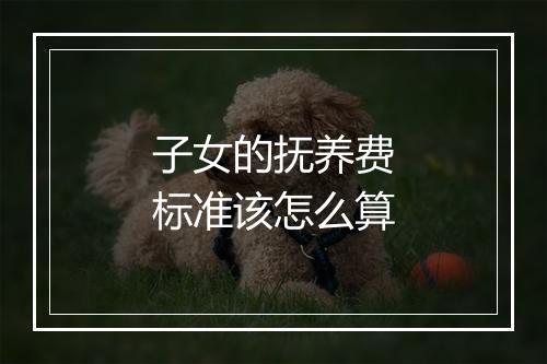 子女的抚养费标准该怎么算
