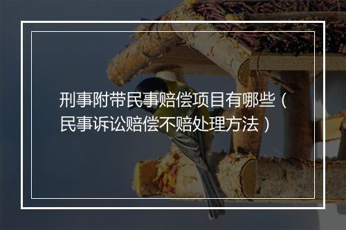 刑事附带民事赔偿项目有哪些（民事诉讼赔偿不赔处理方法）