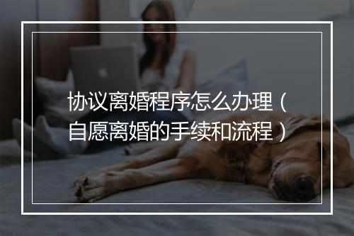 协议离婚程序怎么办理（自愿离婚的手续和流程）