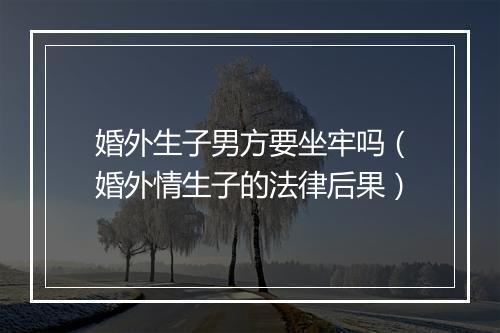 婚外生子男方要坐牢吗（婚外情生子的法律后果）