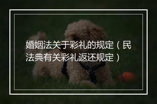 婚姻法关于彩礼的规定（民法典有关彩礼返还规定）