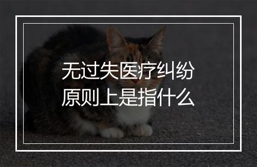无过失医疗纠纷原则上是指什么