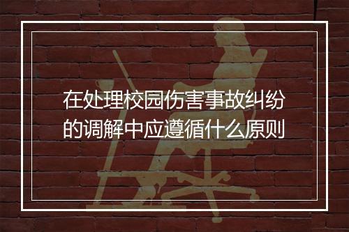 在处理校园伤害事故纠纷的调解中应遵循什么原则