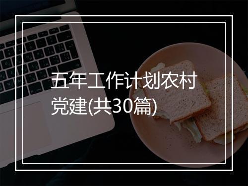 五年工作计划农村党建(共30篇)