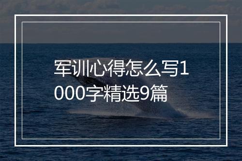 军训心得怎么写1000字精选9篇