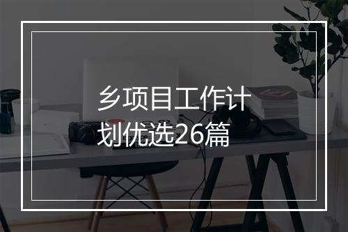 乡项目工作计划优选26篇