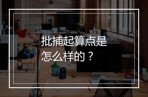 批捕起算点是怎么样的？