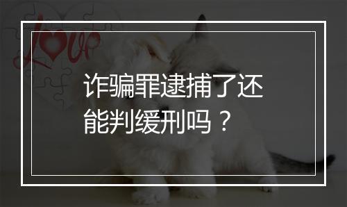 诈骗罪逮捕了还能判缓刑吗？