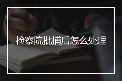 检察院批捕后怎么处理