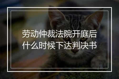 劳动仲裁法院开庭后什么时候下达判决书