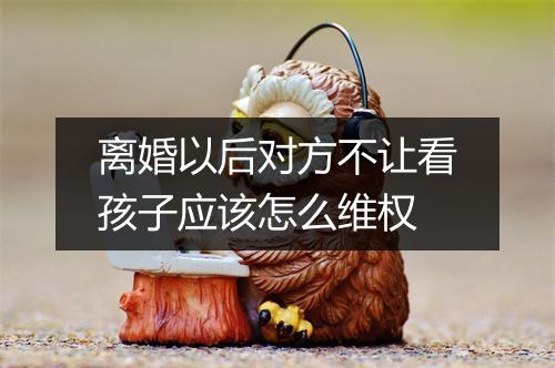 离婚以后对方不让看孩子应该怎么维权