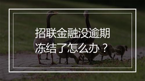 招联金融没逾期冻结了怎么办？
