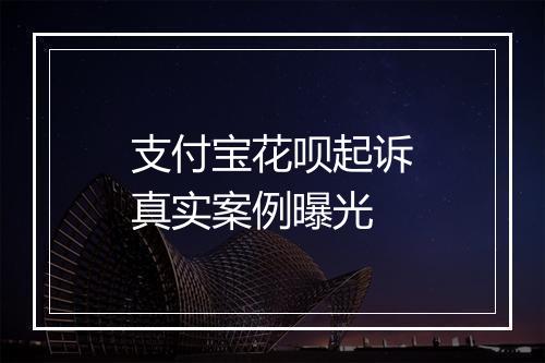 支付宝花呗起诉真实案例曝光