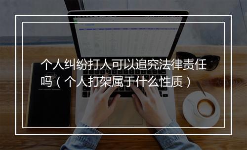 个人纠纷打人可以追究法律责任吗（个人打架属于什么性质）