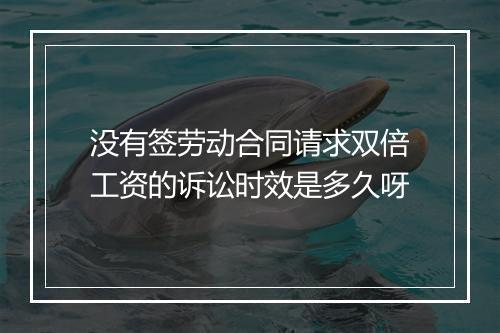 没有签劳动合同请求双倍工资的诉讼时效是多久呀