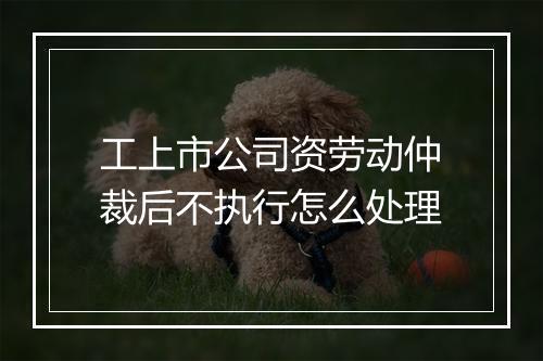 工上市公司资劳动仲裁后不执行怎么处理