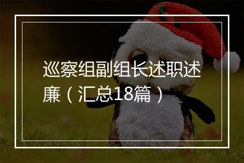 巡察组副组长述职述廉（汇总18篇）