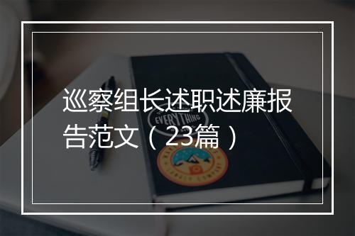 巡察组长述职述廉报告范文（23篇）