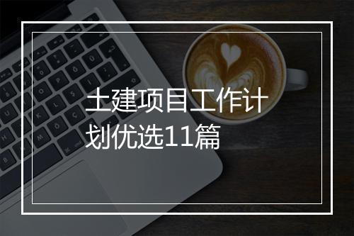 土建项目工作计划优选11篇