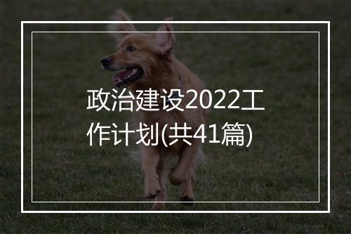 政治建设2022工作计划(共41篇)