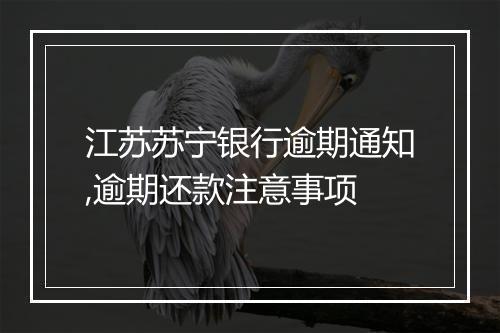 江苏苏宁银行逾期通知,逾期还款注意事项