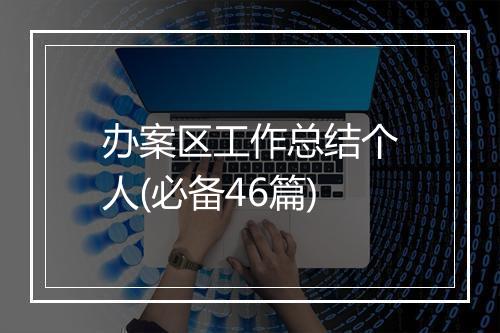 办案区工作总结个人(必备46篇)