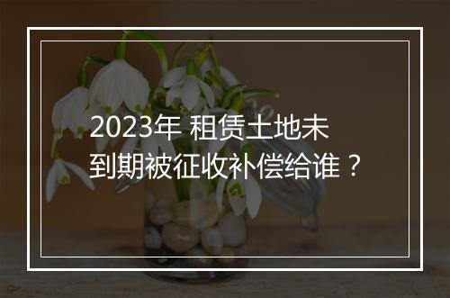 2023年 租赁土地未到期被征收补偿给谁？