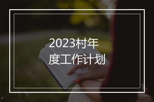 2023村年度工作计划