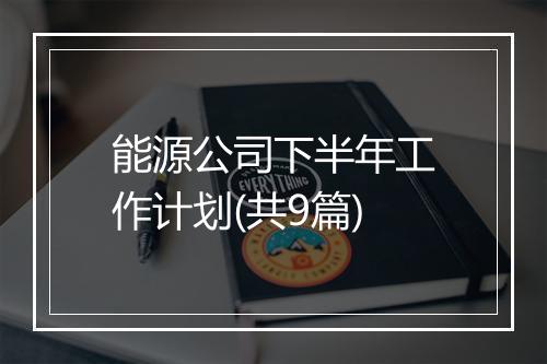 能源公司下半年工作计划(共9篇)