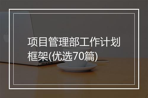 项目管理部工作计划框架(优选70篇)