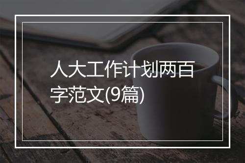 人大工作计划两百字范文(9篇)
