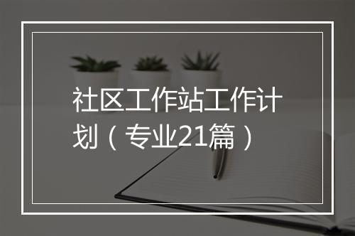 社区工作站工作计划（专业21篇）