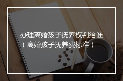 办理离婚孩子抚养权判给谁（离婚孩子抚养费标准）