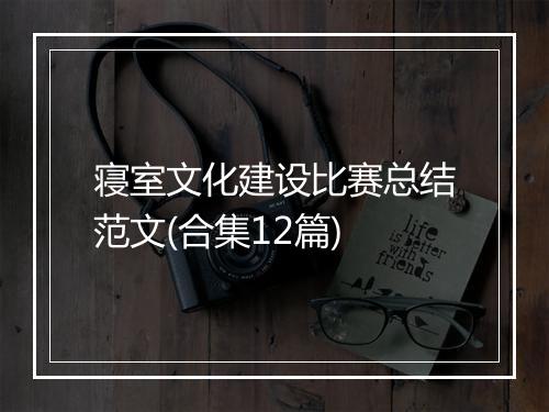 寝室文化建设比赛总结范文(合集12篇)