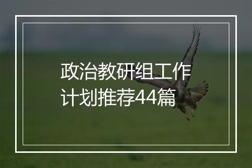 政治教研组工作计划推荐44篇